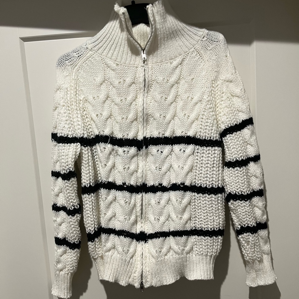 Womens Knit Zip-Up Sweater